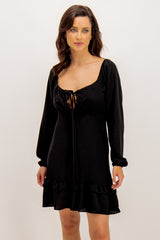 Maddy Black Sweetheart Neckline Mini Dress