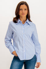 Clarisa Blue & White Striped Shirt