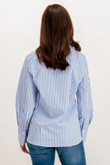 Clarisa Blue & White Striped Shirt