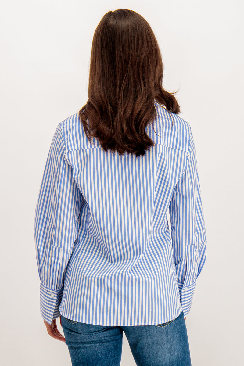 Clarisa Blue & White Striped Shirt