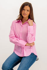 Clarisa Pink & White Striped Shirt