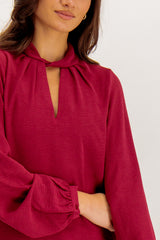 Sura High Neck Wine Top