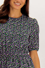 Delilah Lilac & Black Ditzy Floral Dress