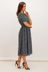 Delilah Lilac & Black Ditzy Floral Dress