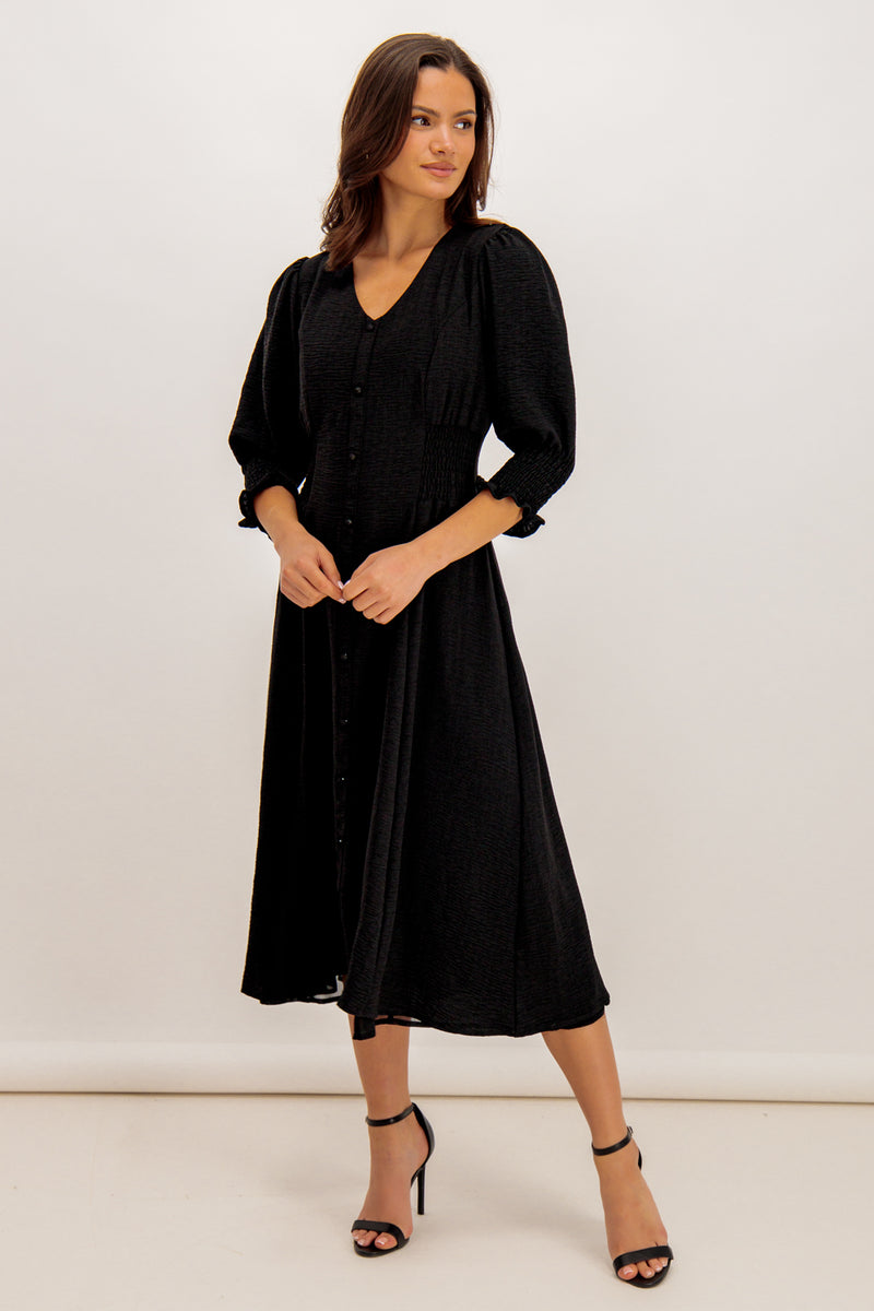 Gily Black Midi Dress