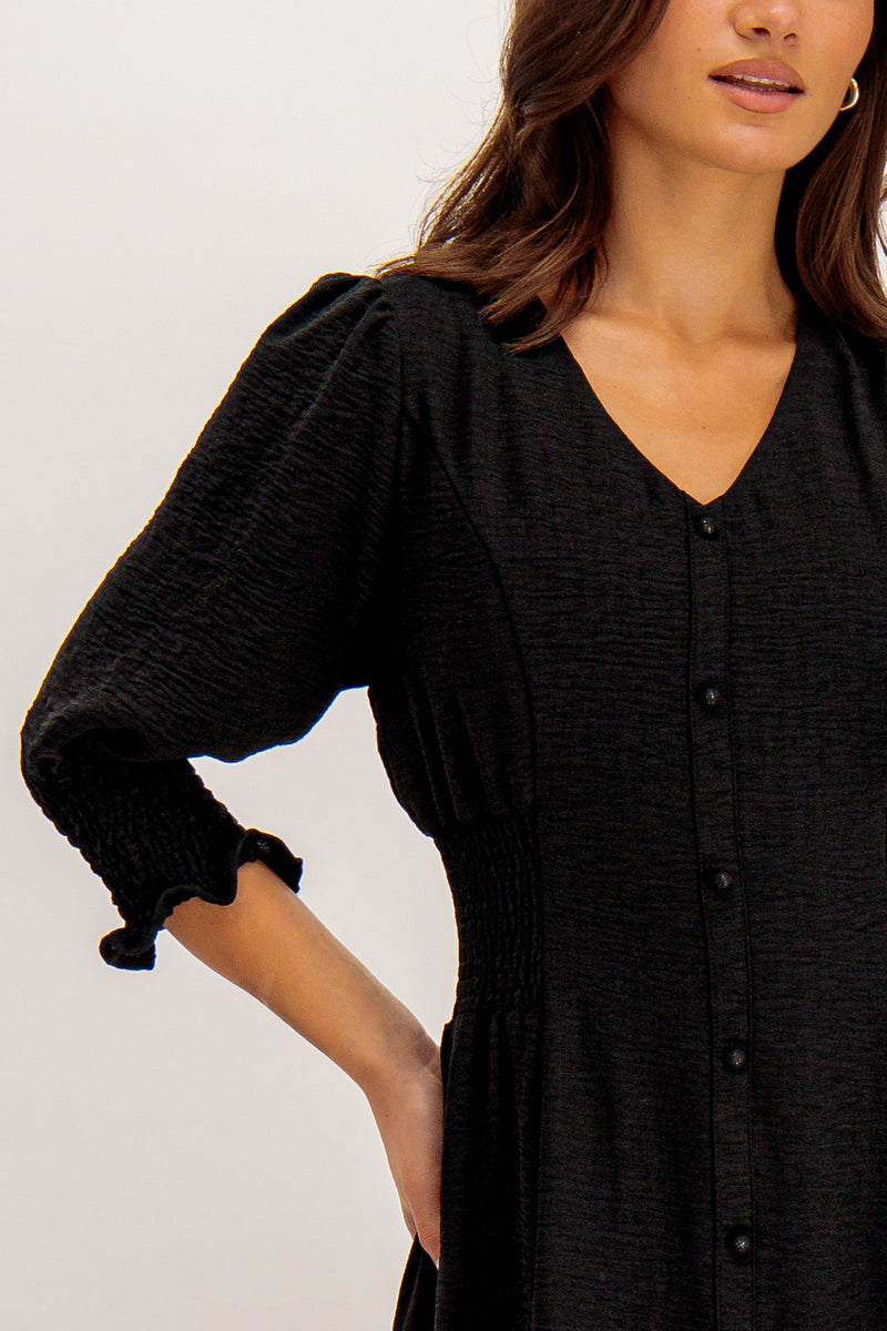 Gily Black Midi Dress