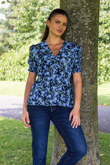 Erin Navy & Blue Floral Blouse