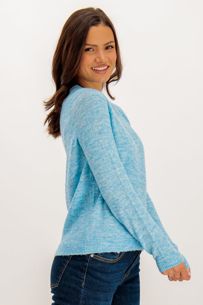 Juliana O- Neck Blue Knit