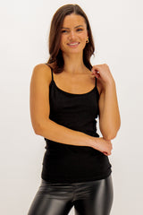 Ava Basic Black Strap Tank Top