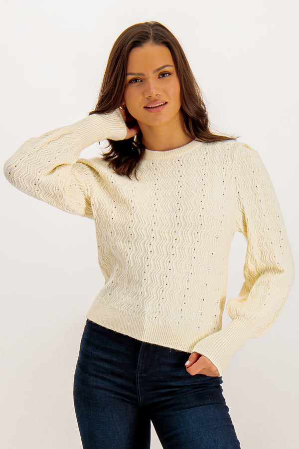 Katia Puff Knit In Whitecap Gray