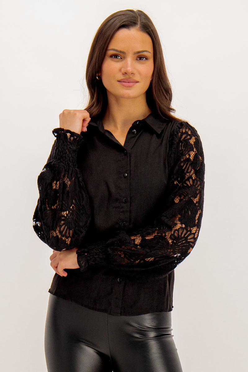 Cabena Black Lace Detail Shirt