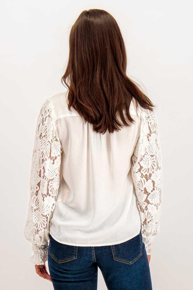 Caben White Lace Detail Shirt