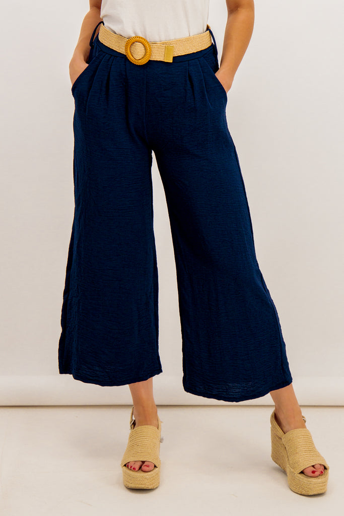 Ciara Navy Belted Trousers