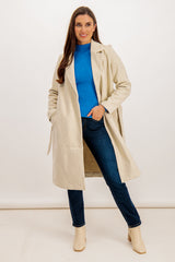 Fortune Long Beige Belted Coat