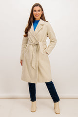 Fortune Long Beige Belted Coat