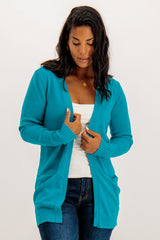 Dark Teal Viril Open Knit Cardigan
