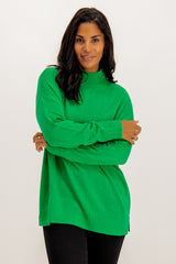 Reggie High Neck Oversized Green Knit
