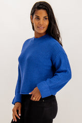 Sayla O-Neck Blue Knit