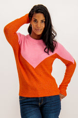 Plaza Pink & Orange Chevron Knit
