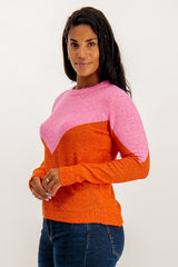 Plaza Pink & Orange Chevron Knit