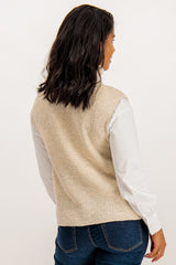 Tia High Neck Stone Zip Knitted Vest