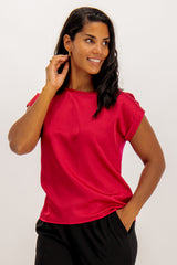 Ellette Love Potion Pink Satin Top