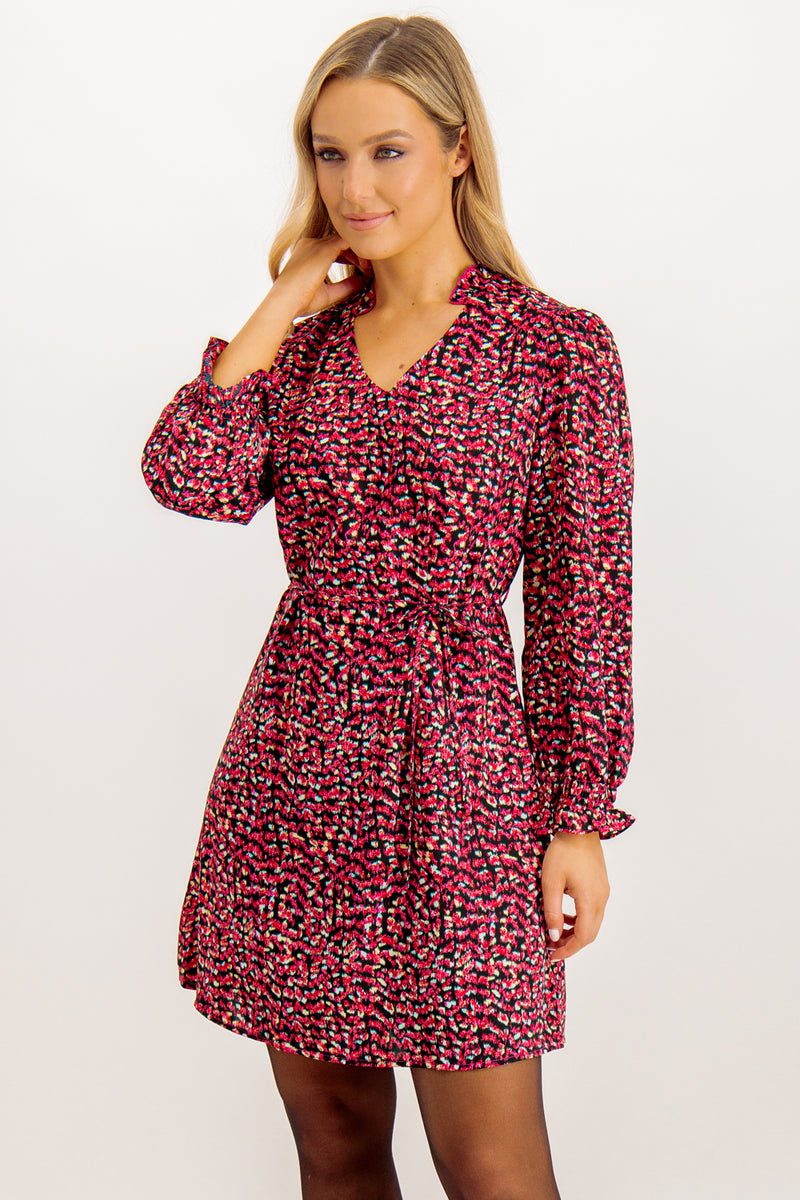 Tori Black & Wine Abstract Print Dress
