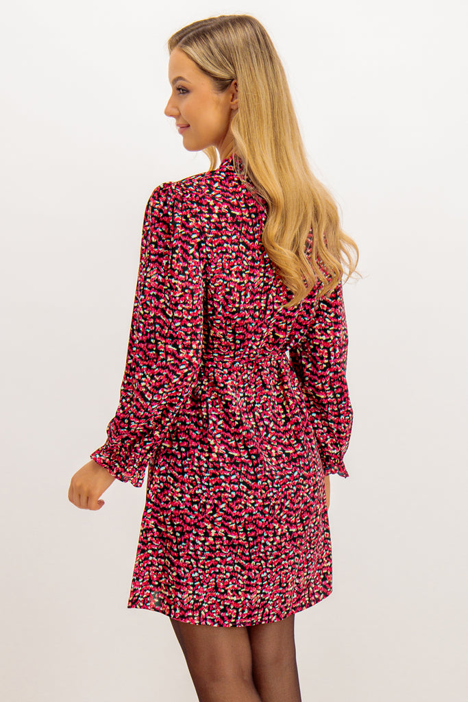 Tori Black & Wine Abstract Print Dress