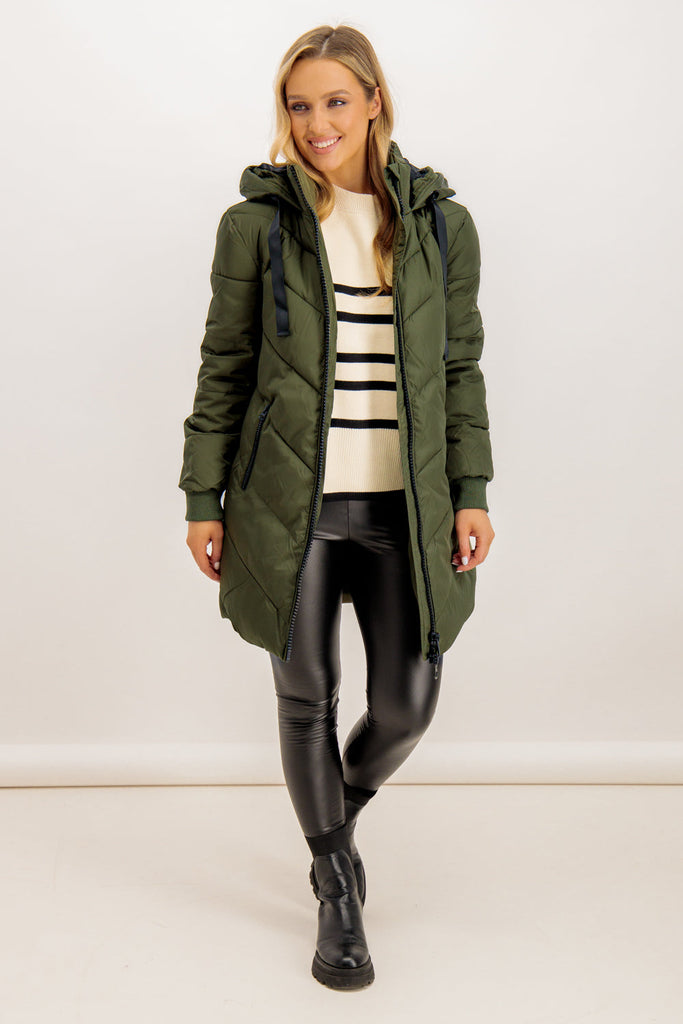 Skylar Forest Green & Black Hooded Jacket