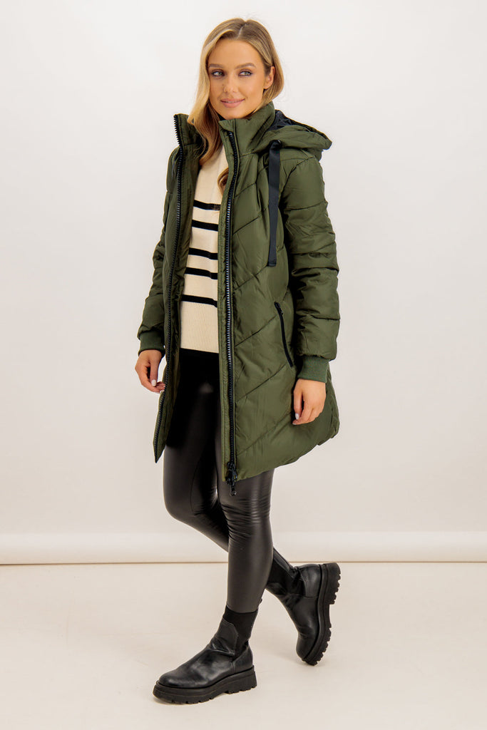 Skylar Forest Green & Black Hooded Jacket