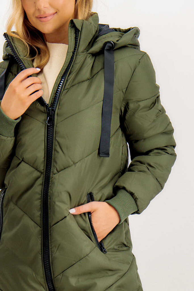 Skylar Forest Green & Black Hooded Jacket