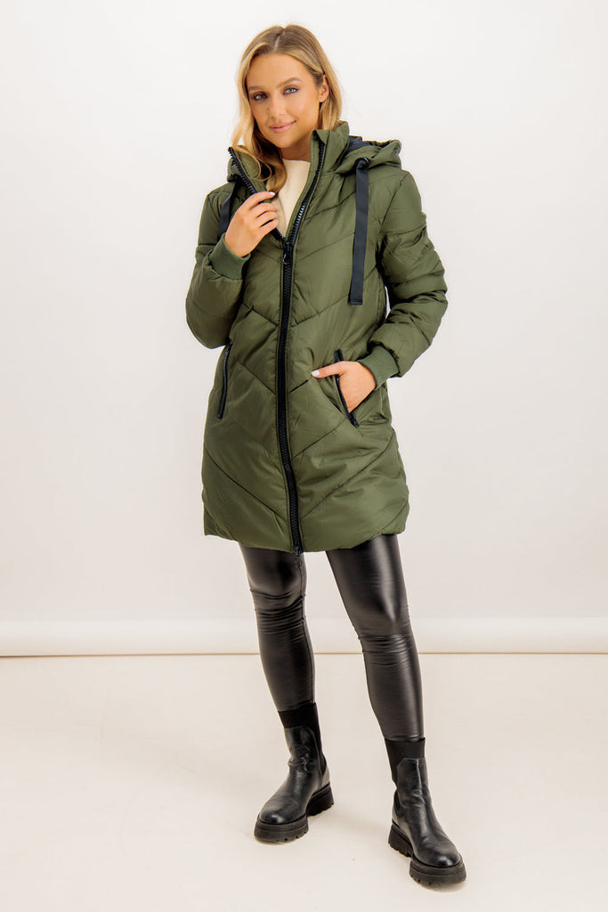 Skylar Forest Green & Black Hooded Jacket