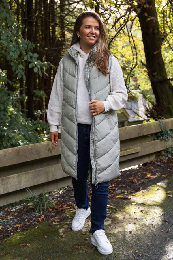 Finno Long Padded Seagrass Gilet
