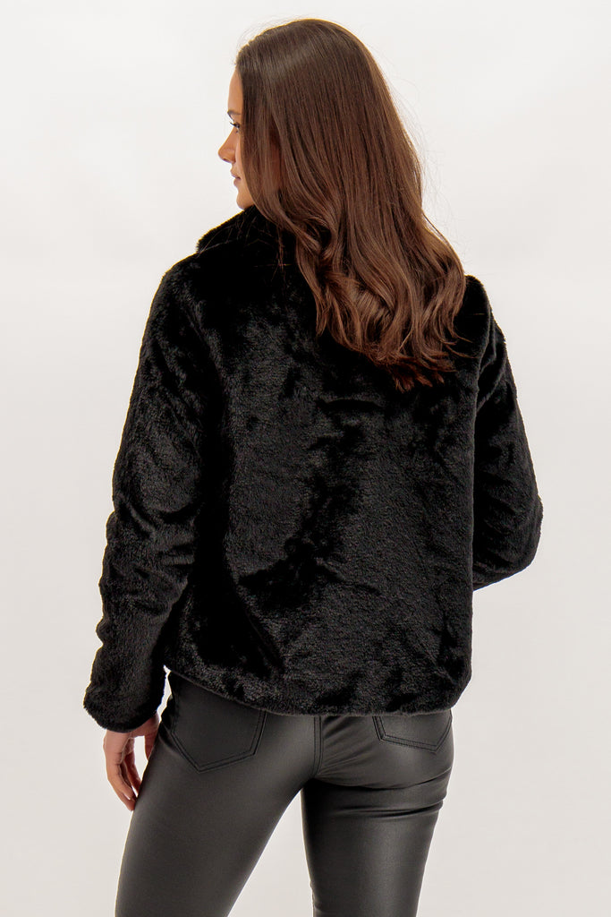 Vida Black Faux Fur Jacket