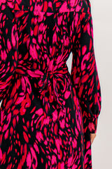 Remi Pink Animal Print Midi Dress