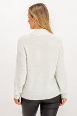 Sheena O-Neck Light Grey Sequin Knit