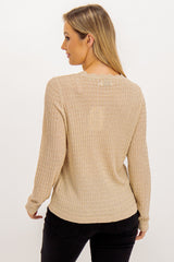 Juliette Frosted Almond Glitter Cable Knit