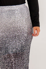 Delphia High Waisted Silver Ombre Skirt