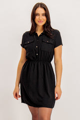 Roisin Short Black Shirt Dress
