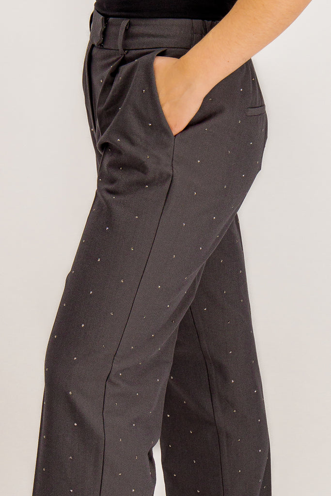 Lana Rhinestone Grey Pant