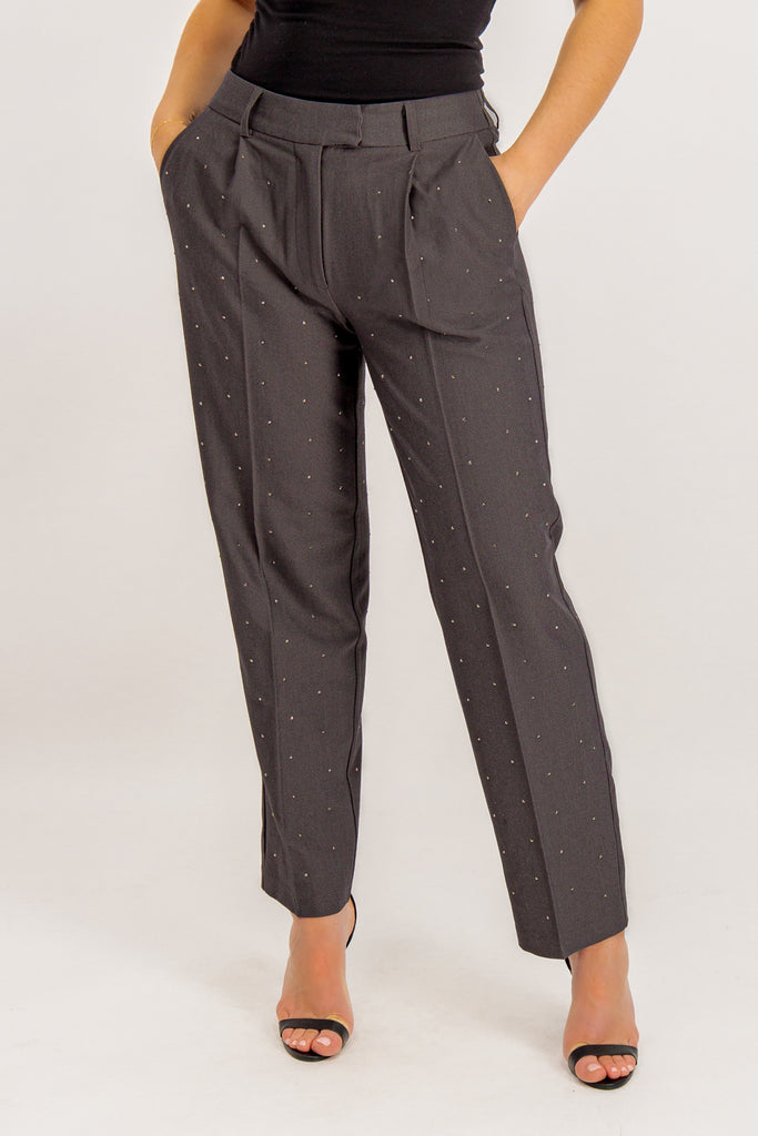 Lana Rhinestone Grey Pant