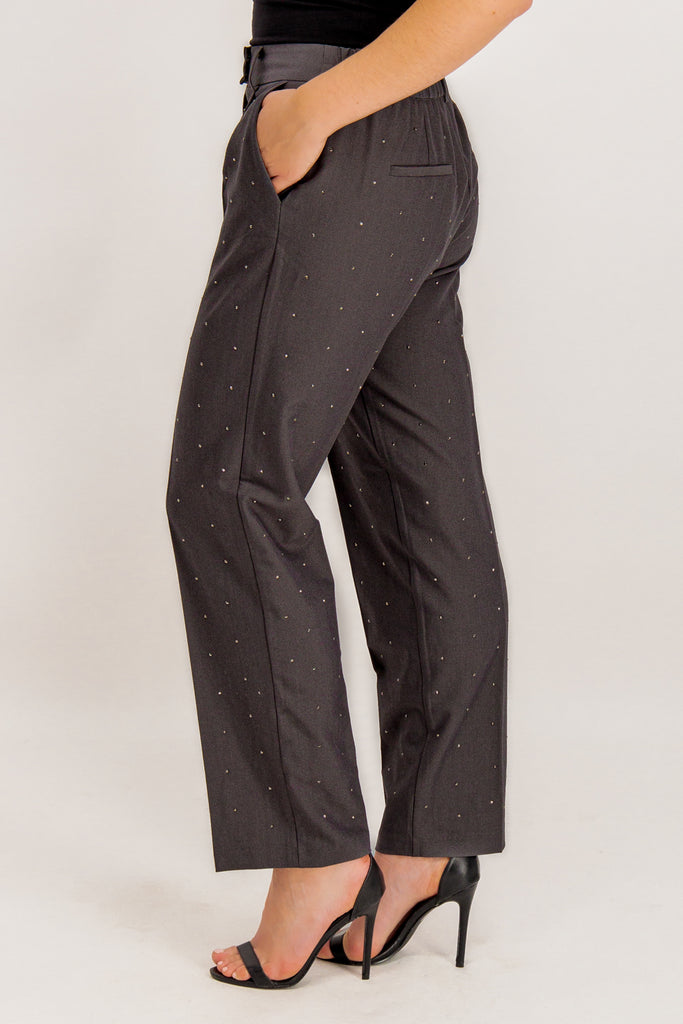 Lana Rhinestone Grey Pant