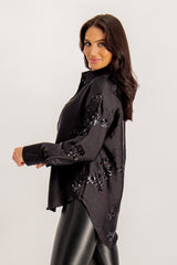 Leo Black Sequins Shirt