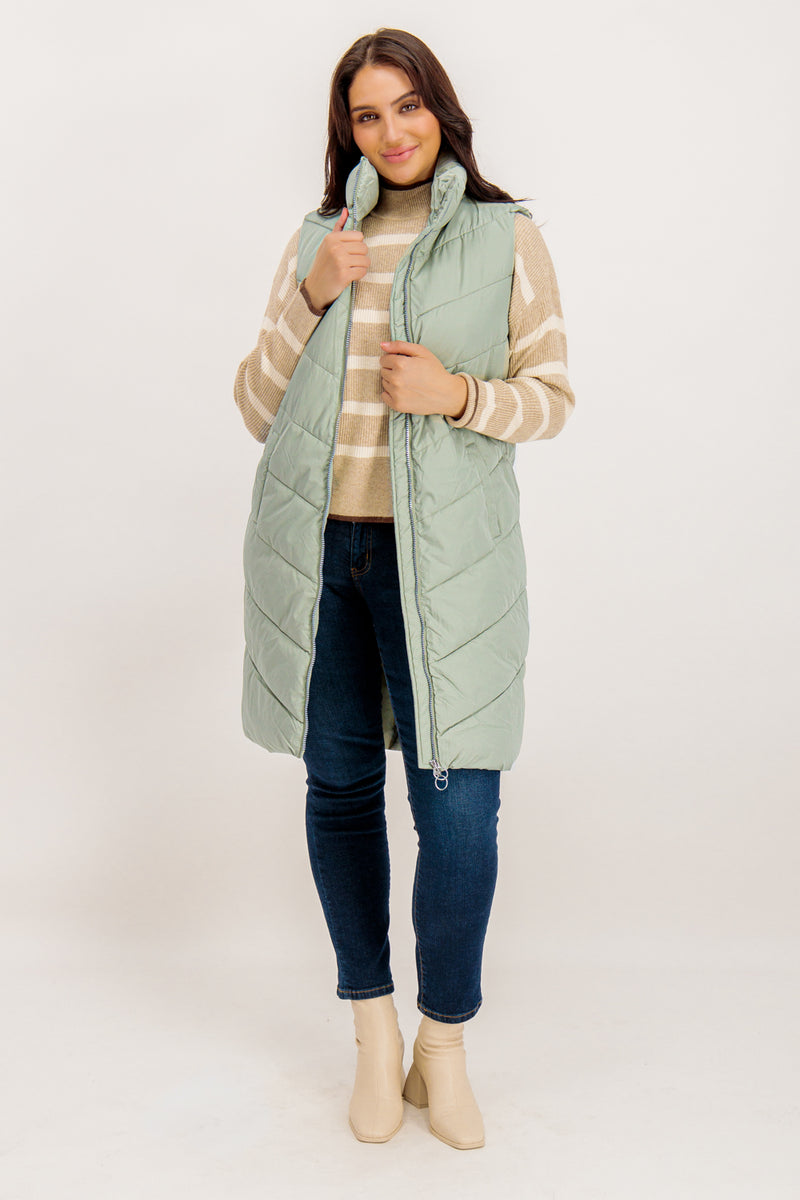 Finno Long Padded Seagrass Gilet