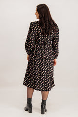 Ashley Rose Print Long Sleeve Midi Dress