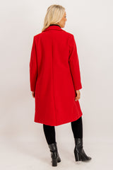 Dervla Red Double Breasted Coat