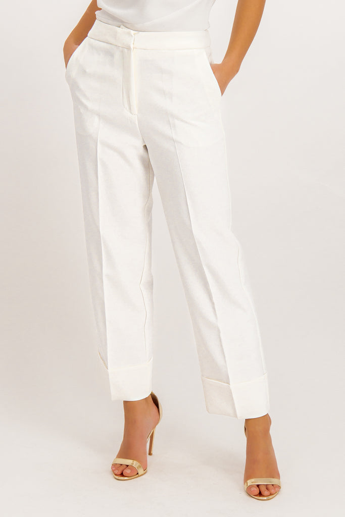 Lorna White High Waisted Suit Trousers