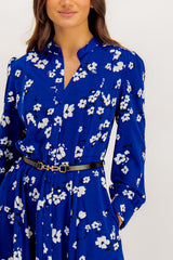 Victoria Royal Blue Floral Shirt Dress