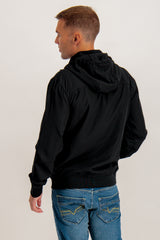 Black Zip Black Hooded Jacket