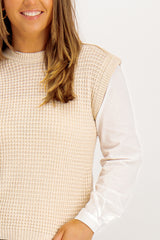Viani Beige Knit With White Shirt